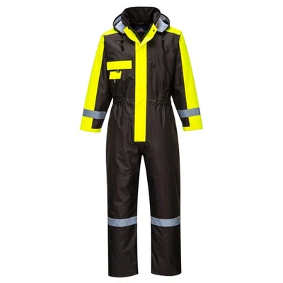 Portwest S585 Arbeitsoverall Winter Gr. S schwarz gefüttert wasserdicht Reflex - Bild 1 von 4