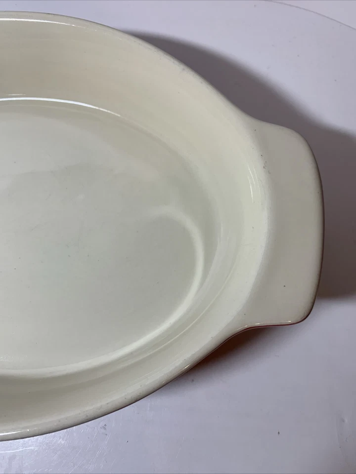 Cazuela Bialetti de gres rojo 1 cuarto ovalada con mango de horno a mesa 11" Foto 3 de 4