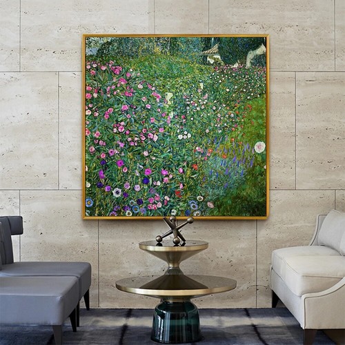 Italian Garden Landscape By Gustav Klimt Painting Canvas Wall Art Paint Decor - Picture 7 of 8
