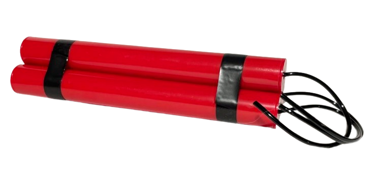 EXPLODING DYNAMITE FAKE PROP Loud Bang Sound Fuse TNT Bomb Red Sticks ...