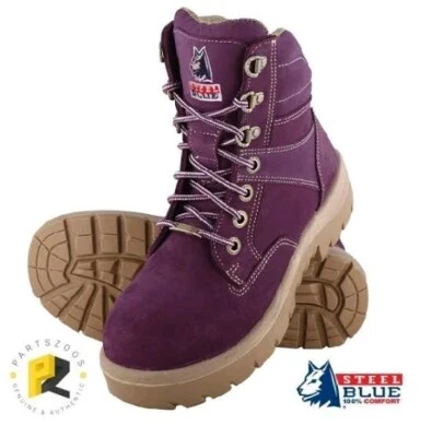 womens purple work boots