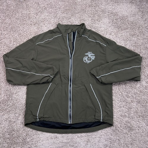 Marines Jacket Mens Medium Army Green New Balance Windbreaker Semper