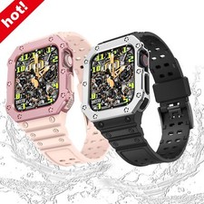 For Apple Watch 9/8/7/6/5/4 Rugged Bumper Cover  Band Strap 45/44/42/41/40/38MM