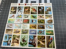 1966 NWF Poster Stamp Sheet National Wildlife entire, but perf separation