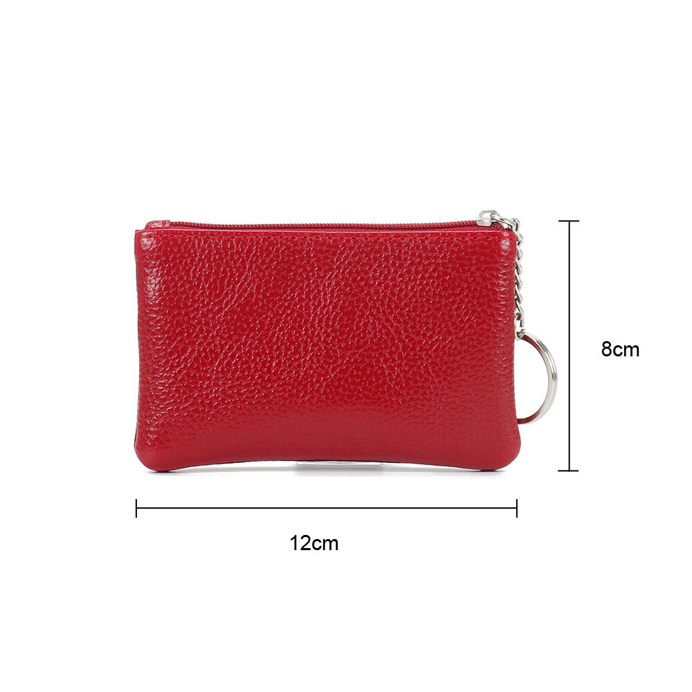 Women Mini Purse Leather Coin Card Key Ring Wallet Pouch Zipper Small