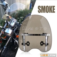 18"x16" Universal Motorcycle Windshield Fits 7/8" & 1" Handlebar Windscreen Kit