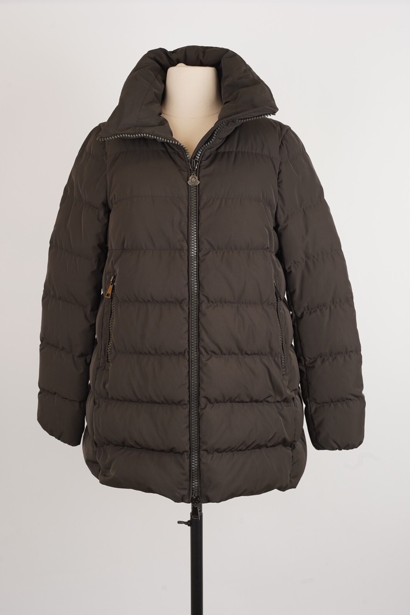 Moncler Petrea Quilted Down Puffer Jacket In Brown SZ 2