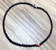 ATHENS PROTASIS BLACK LAVA NECKLACE 17.5 INCHES LONG