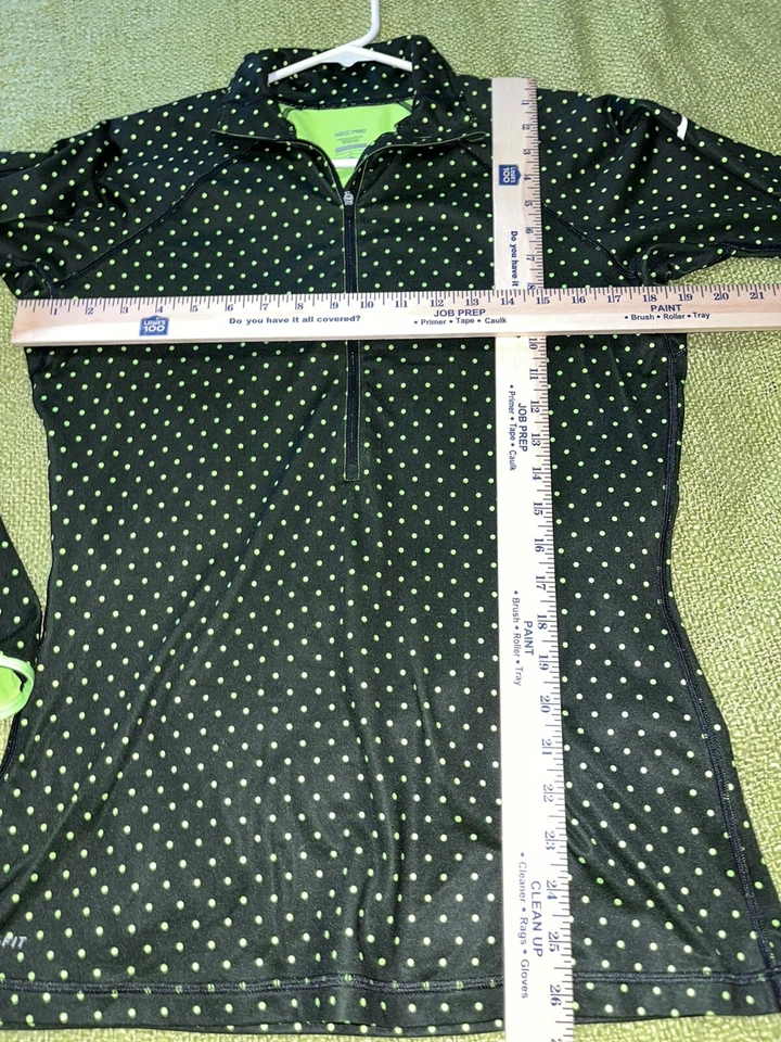 Nike Pro Dri-fit quarte zip pullover womens L  Black yellow polka dots colorful - Image 3 of 4