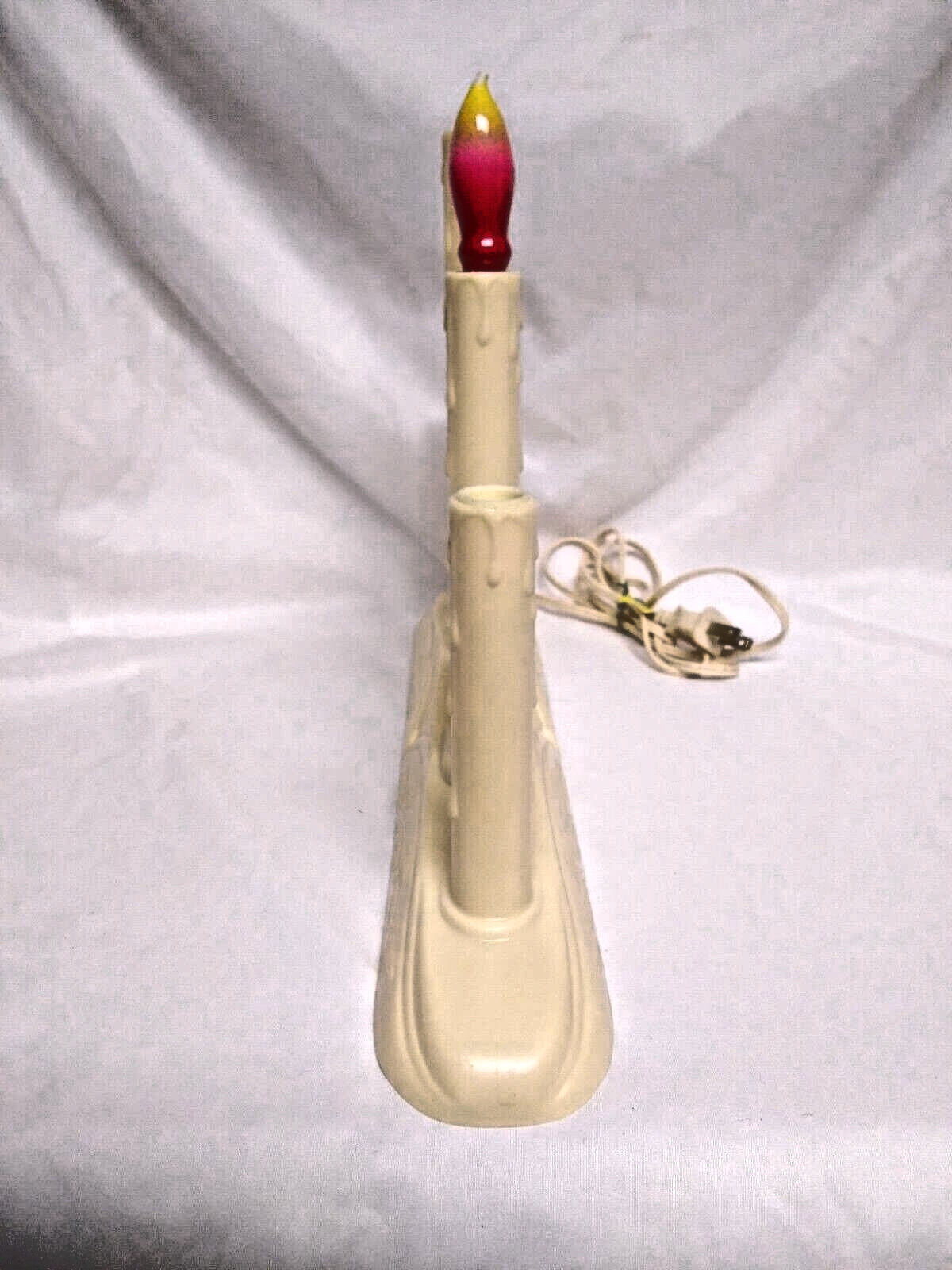 (2) Vintage 5 Light Window Electric Candelabra Candolier Plastic Drip Christmas