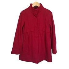 Theory Coat Red Size Small Wool Blend A-line Pockets