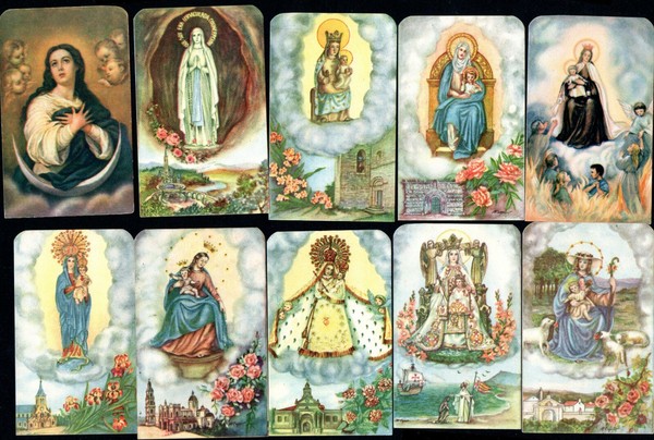10 images pieuses anciannes de la Virgin andachtsbild santino holy card estampa 