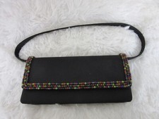 Inge Christopher Black Evening Purse Handbag Clutch with Color Beads
