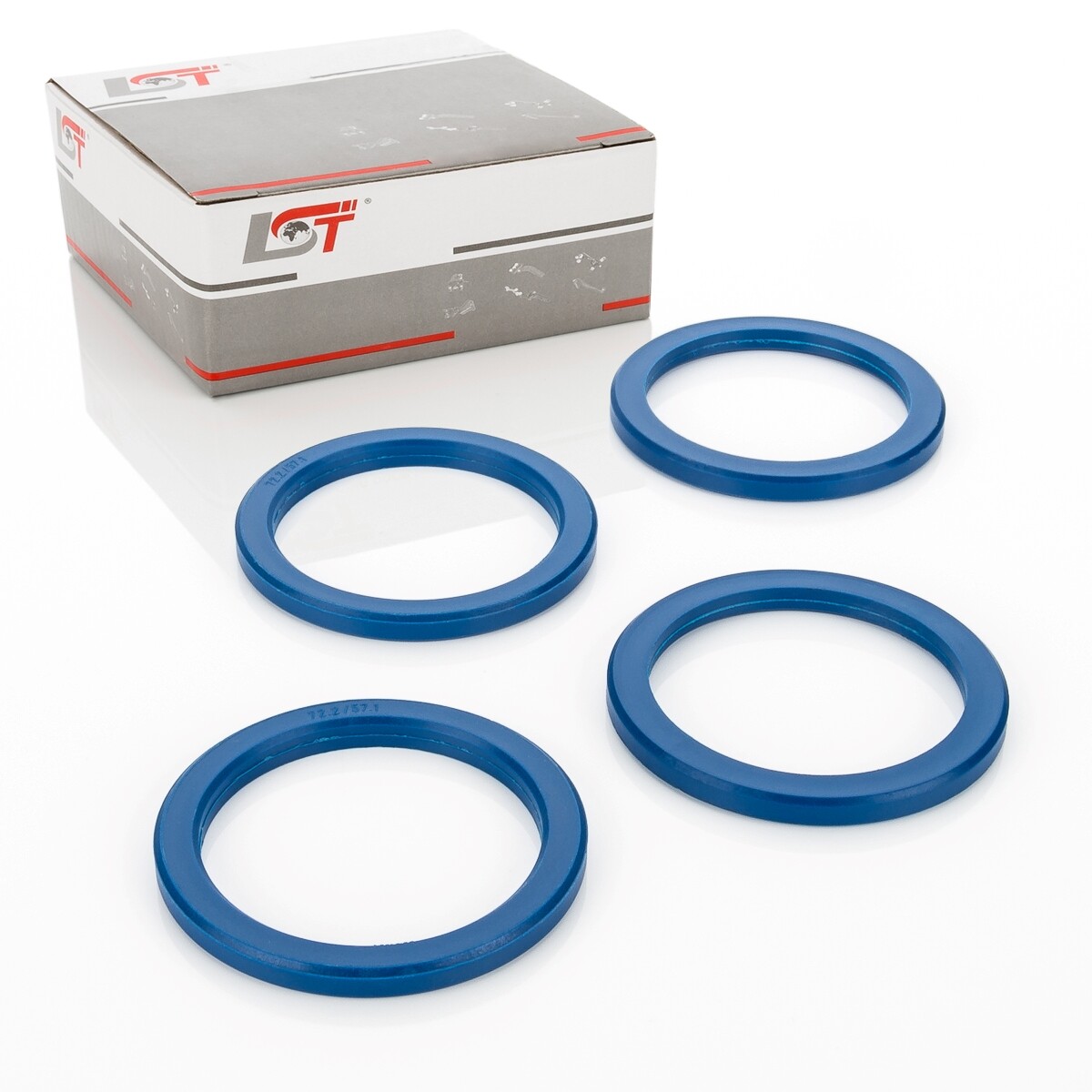 4x centering rings spacers Blue aluminum wheels Ø 57.1 mm - Ø 72.2 mm for SUZUKI
