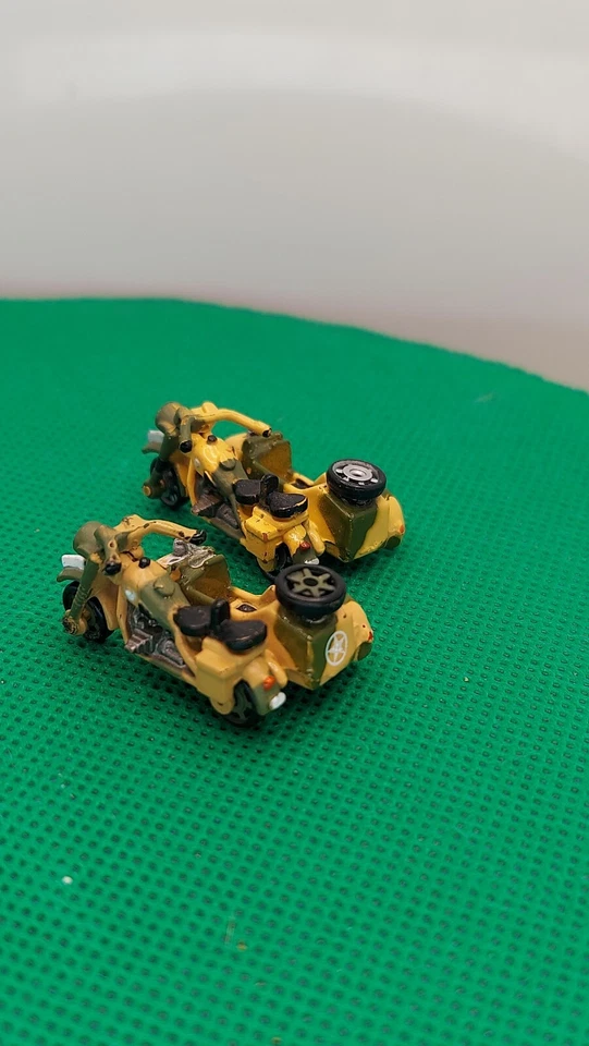 MICRO MACHINES Lot Of 2 MILITARY MOTORCYCLE BMW R75 w/Side Car Bike Read - Image 3 of 4