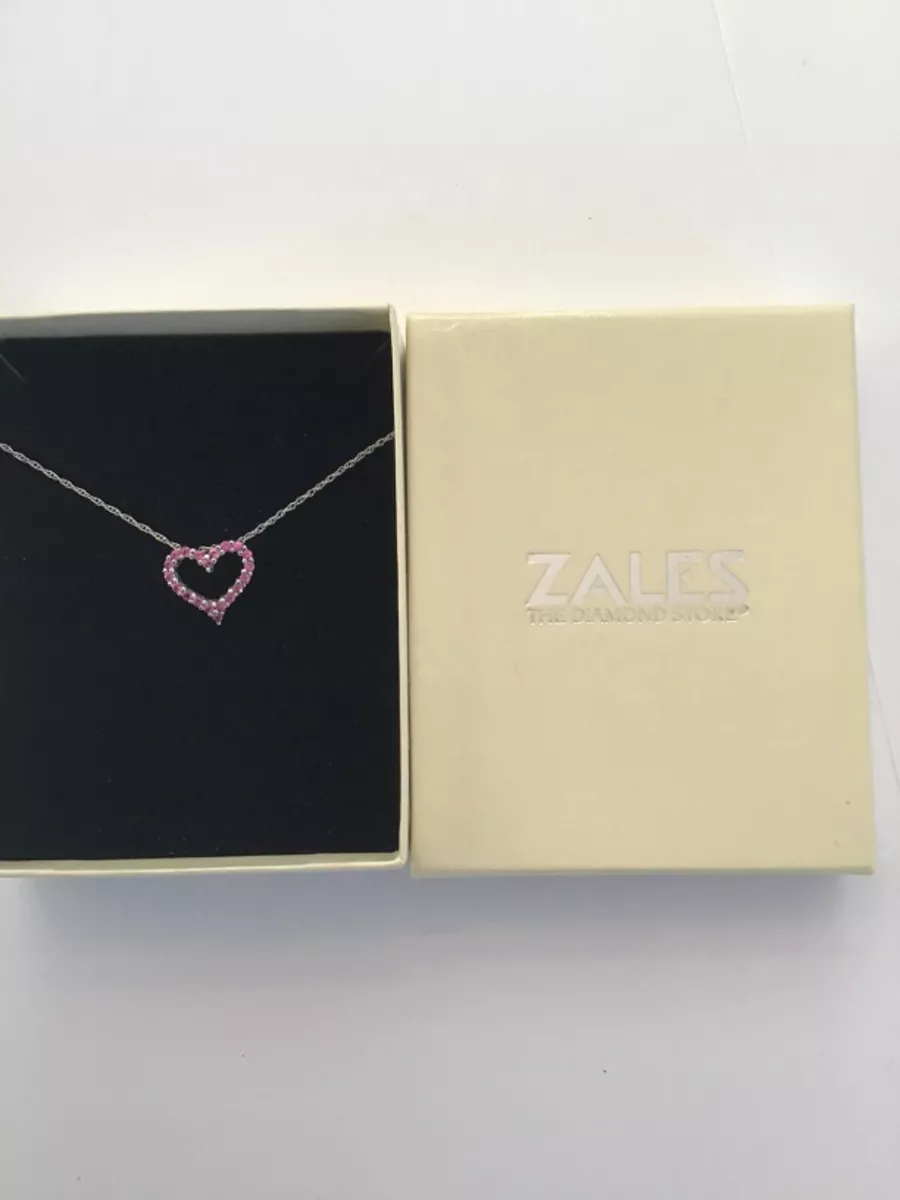 Zales pink 2024 sapphire heart necklace