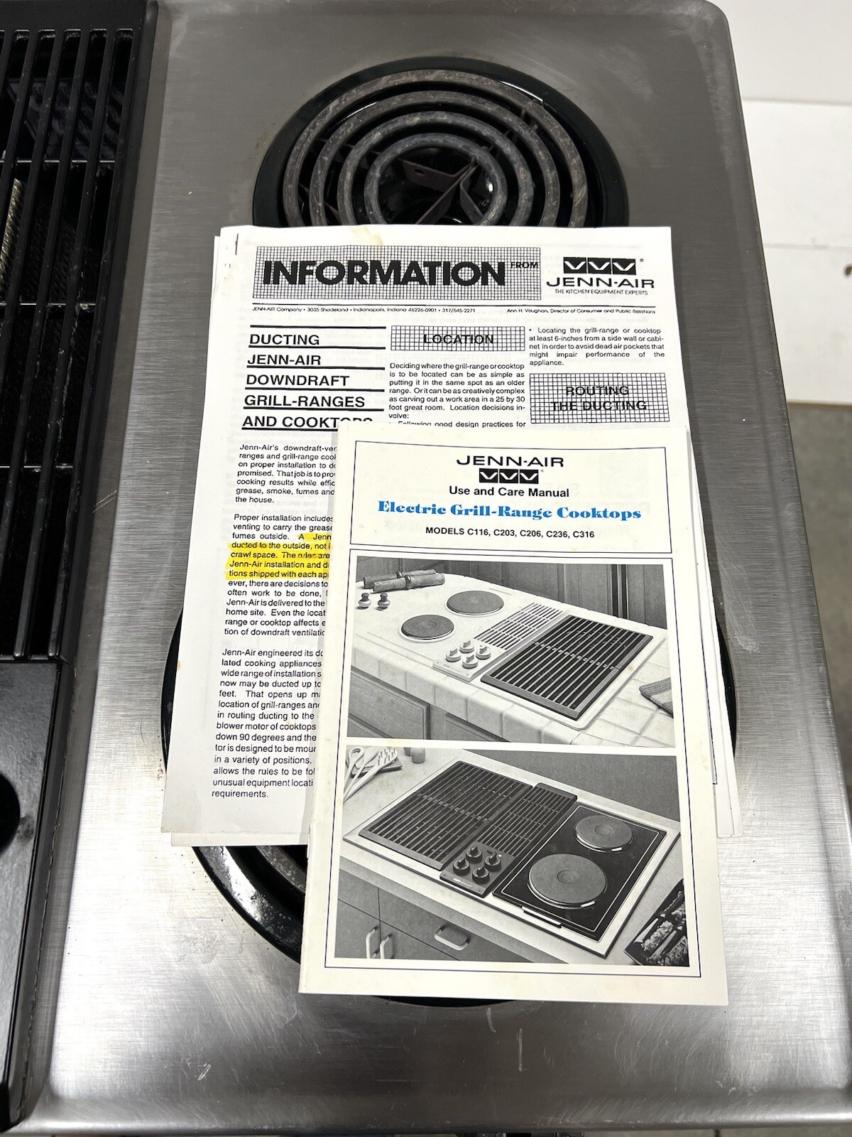 Jenn Air c206 stainless Downdraft cooktop *READ* eBay