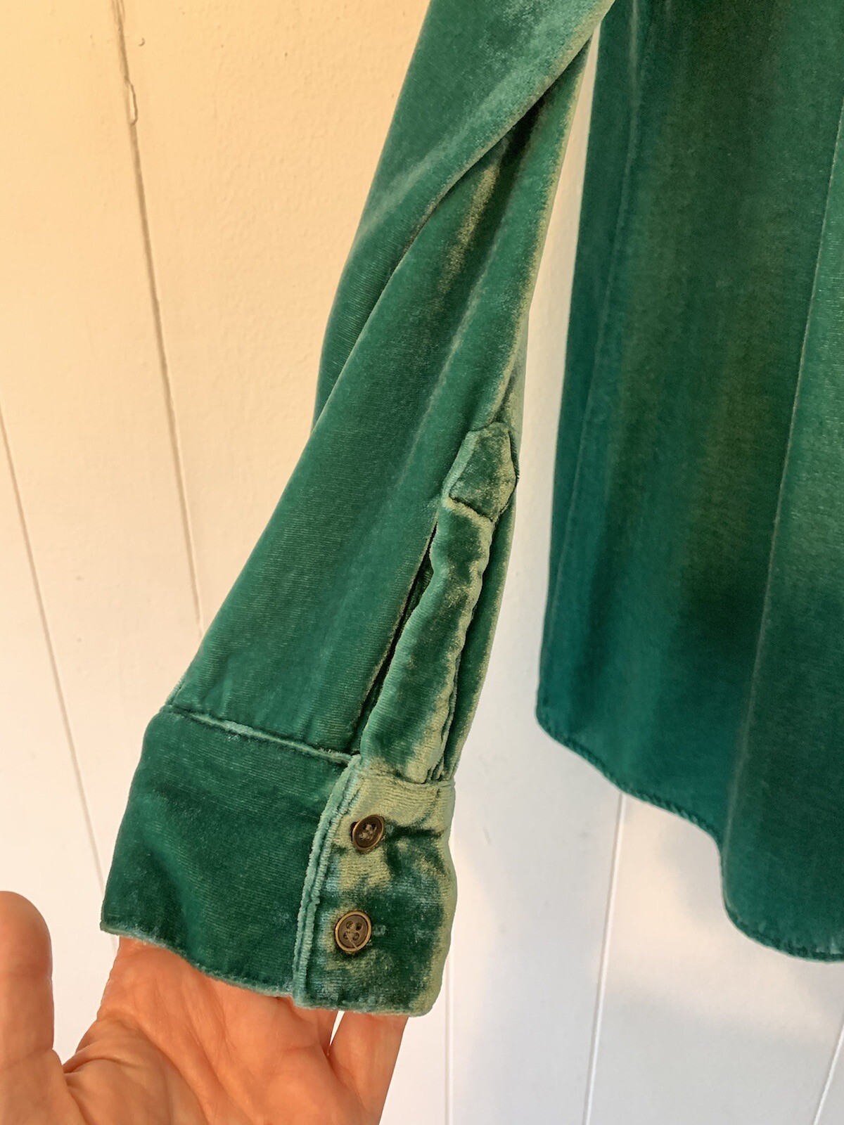 Sundance Catalog Womens S Emerald Green V Neck Velvet… Gem