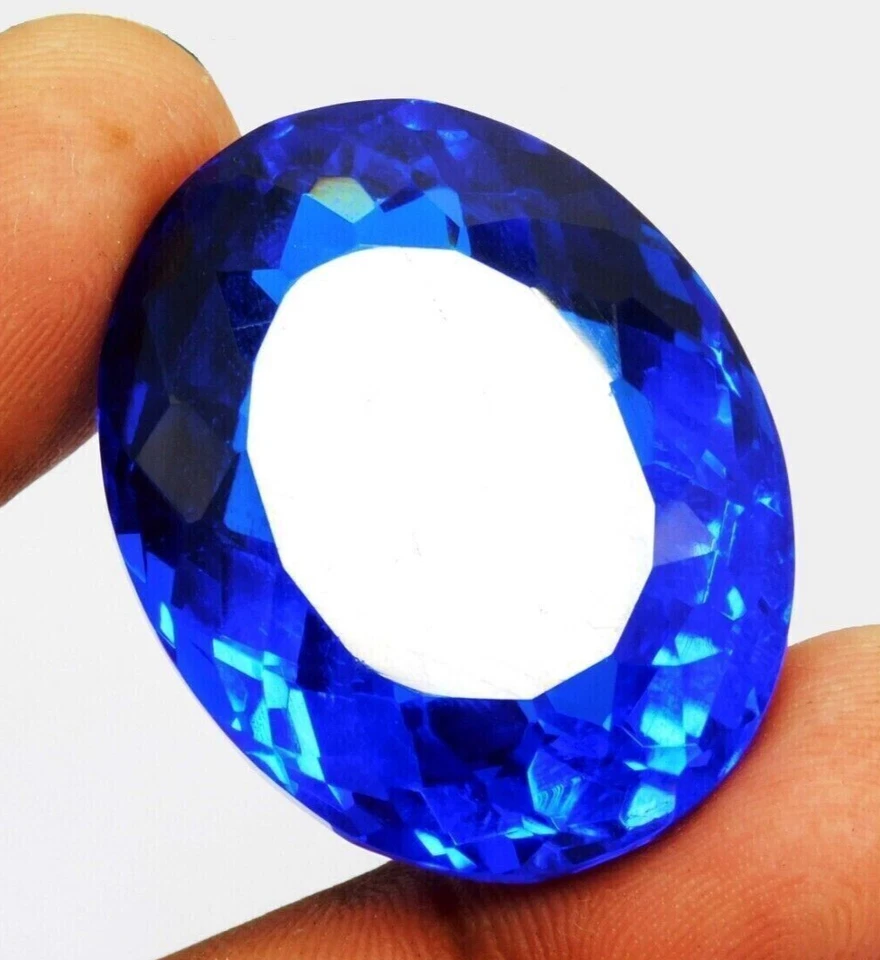 AAA+ Blue Tanzanite 98.10 Ct. Oval Faceted Cut Loose Gemstone for Birthday Gifts - Image 4 of 4