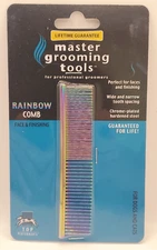 Master Grooming Tools Greyhound Face Finishing 4.5 4-1/2" Rainbow Comb Dog Cat