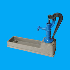 Playmobil - Tränke Wassertrog mit Pumpe - grau / blau - Reiterhof Bauernhof 3120