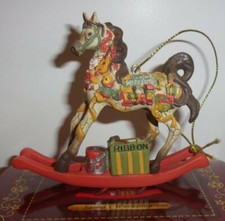 Trail of Painted Ponies Ornament SANTA  S WORKSHOP Rocking Horse Toys  Presents
