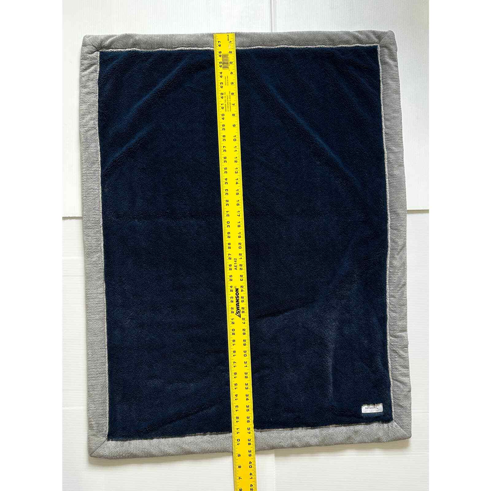 Saranoni Lush Soft Gray Navy Blue Baby Kids Receiving Security Lovey