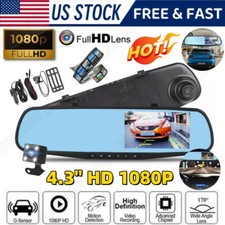 1080P HD Rearview Mirror Car DVR Dual Dash Cam Camera Front Rear Video Recorder
