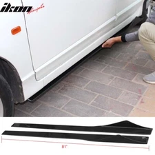 Universal 81" 2PC Factory D Style Side Skirts Extension Splitter Carbon Fiber CF