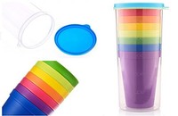 Reusable Rainbow Cup Plastic Juice Cup Travel Cup, Assorted Colors, Set Of 8, Ne on sale Reusable Rainbow Cup Plastic Juice Cup Travel Cup, Assorted Colors, Set Of 8, Ne on sale