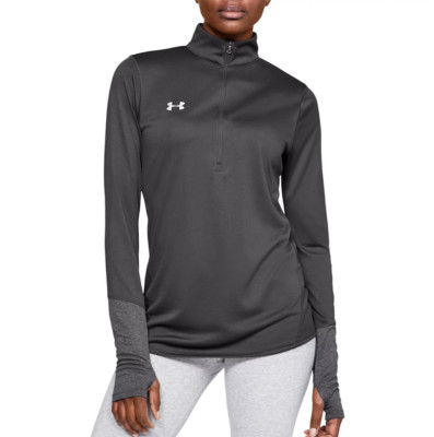 UNDER ARMOUR Women's Locker 1/2 Zip Training Top sz S Small Gray Shirt