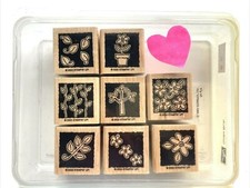 New Stampin Up - GARDEN BLOCKS - Wood Mounted Stamp Set of 8