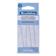 Beadalon Collapsible Eye Needles, 2.5 in (6.4 cm), Medium, 4 pieces