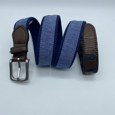 JABK Blue Canvas Belt w/ Faux Leather Tabs Boy's L Size 30-32