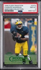 1998 FLEER TRADITION HERITAGE COLL #247H CHARLES WOODSON 69/125 PSA 8