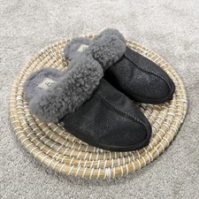UGG Women s Scuffette II Serein Slippers Slip-On Shearling Lined Black Sparkle 8