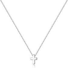 Cross Necklace for Women Teen Girls, Dainty 14K Real Gold Plated Cross Pendant N