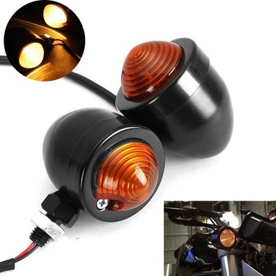 2x Motorcycle Turn Signal Lights  Amber For Kawasaki Vulcan 900 800 500 1500