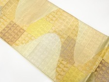 7399095: JAPANESE KIMONO / ANTIQUE FUKURO OBI / SILK / WOVEN STREAM
