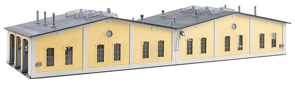 H0 / Faller 120082, Reparatur Lok & Wagenhalle Freilassing, 695 x 224 x 130 mm