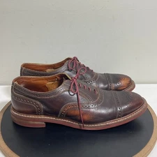 Allen Edmonds Strandmok Brogue Cap Toe Oxford Shoes Men 10.5 D Brown Dainite