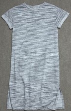 West Loop Shirt Womens Medium Gray Short Sleeve Casual Lounge Dress Poly Rayon