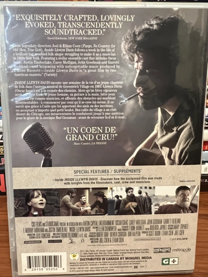 Inside Llewyn Davis (DVD, 2014, Canadian) Free Shipping in Canada! - Bild 2 von 2