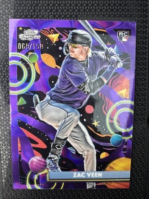 2025 Topps Cosmic Chrome- Zac Veen #93 Purple Nebula Refractor /150 (RC) Rockies
