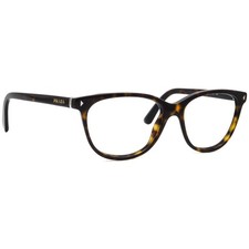 Prada Eyeglasses VPR 14R 2AU-1O1 Polished Havana Semi Cat Eye Italy 54 16 140