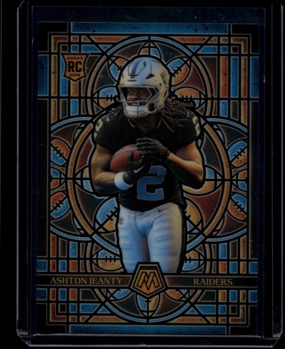 2025 Panini Mosaic Football Ashton Jeanty #14 RC Rookie Stained Glass