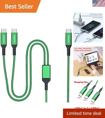 4FT 100W Dual Type-C Charging & Data Transfer Cable - Universal Compatibility
