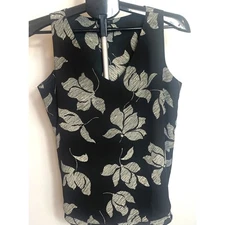 Ann Taylor Black Floral Camisole Tank Top - Size Small