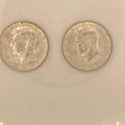 1964 Kennedy Half Dollar Silver Circulated Lot of 2 Coins 50C  90% Silver $1.00