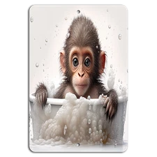 Bubble Bath Bliss: Adorable Monkey Soaks Up Fun